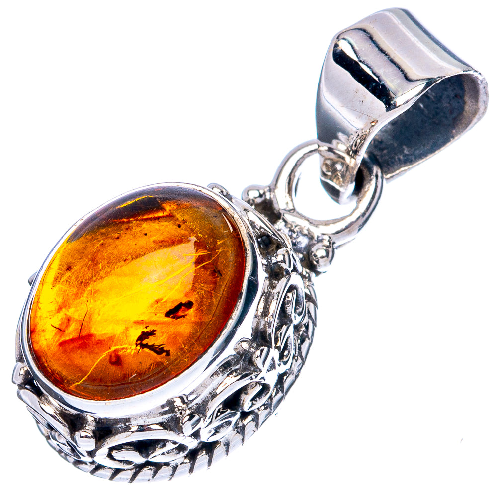 Amber Pendant 7/8" (925 Sterling Silver) P42721