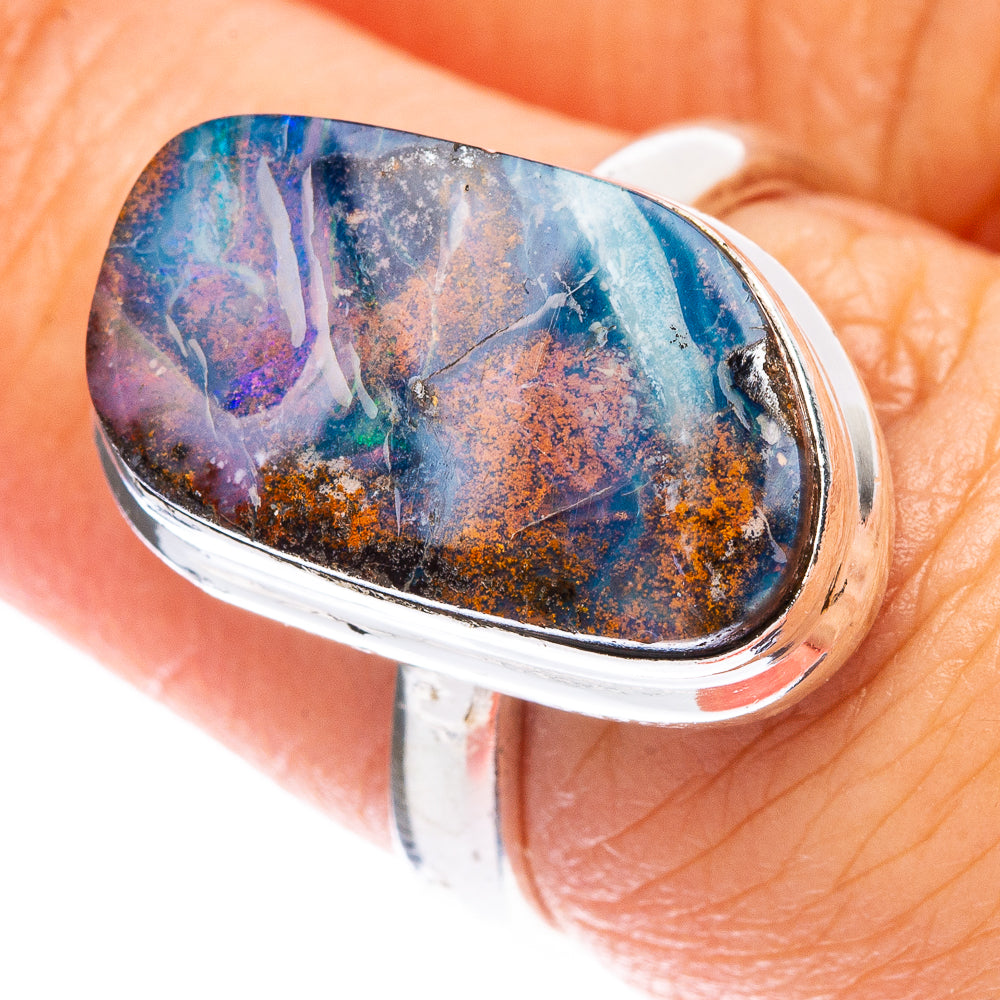 Rare Boulder Opal Ring Size 6.75 (925 Sterling Silver) R146803