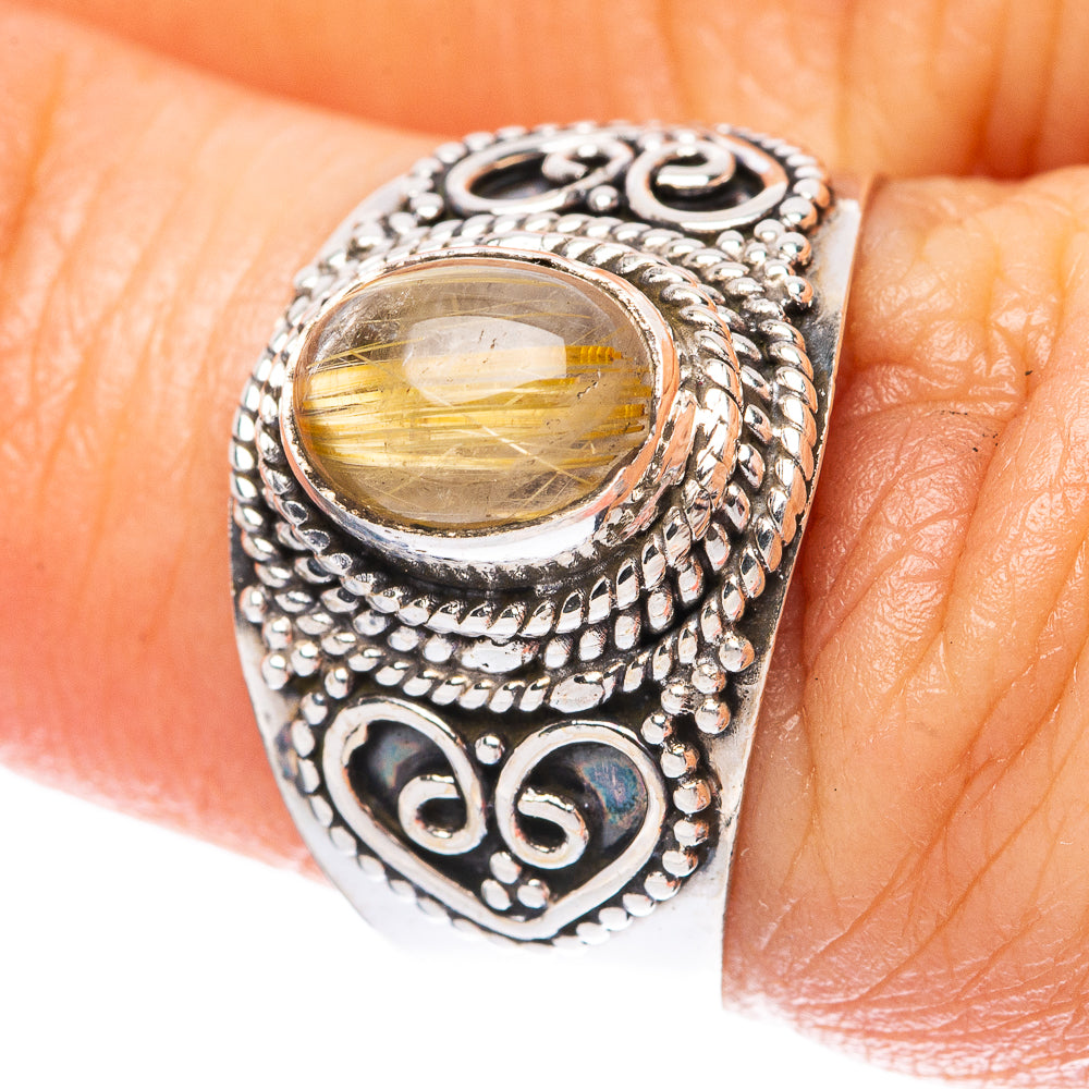 Rutilated Quartz Ring Size 7 (925 Sterling Silver) R3965