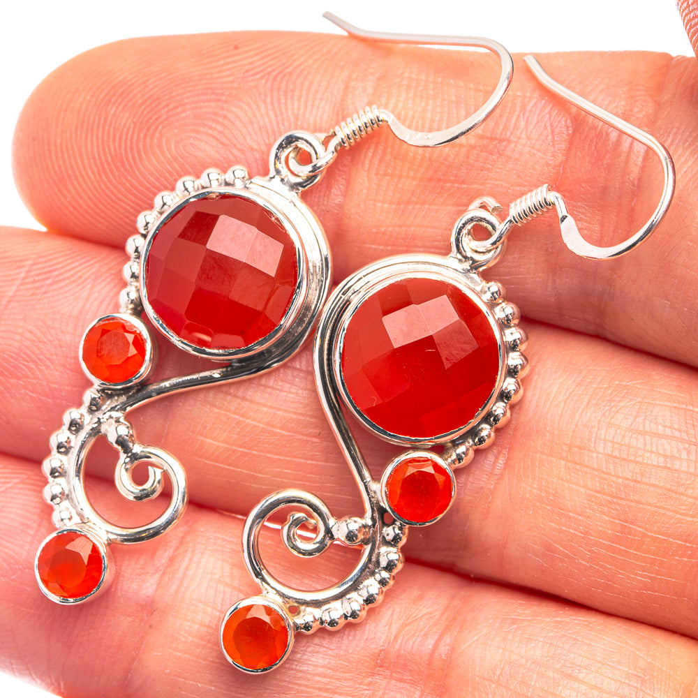 Premium Carnelian Earrings 1 3/4" (925 Sterling Silver) E432359