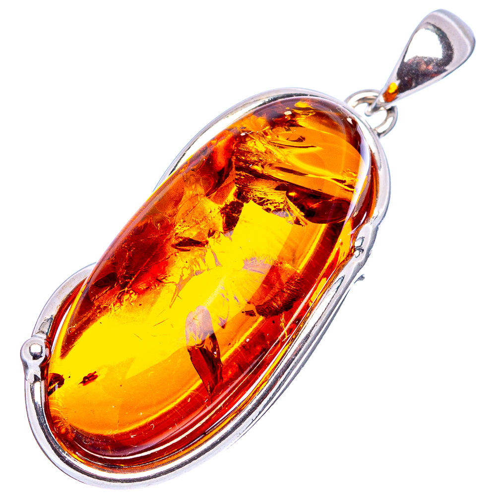 Baltic Amber Pendant 1 5/8" (.925 Sterling Silver)