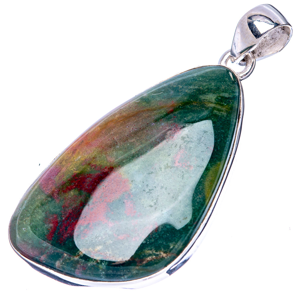 Bloodstone Pendant 1 7/8" (925 Sterling Silver) P42846