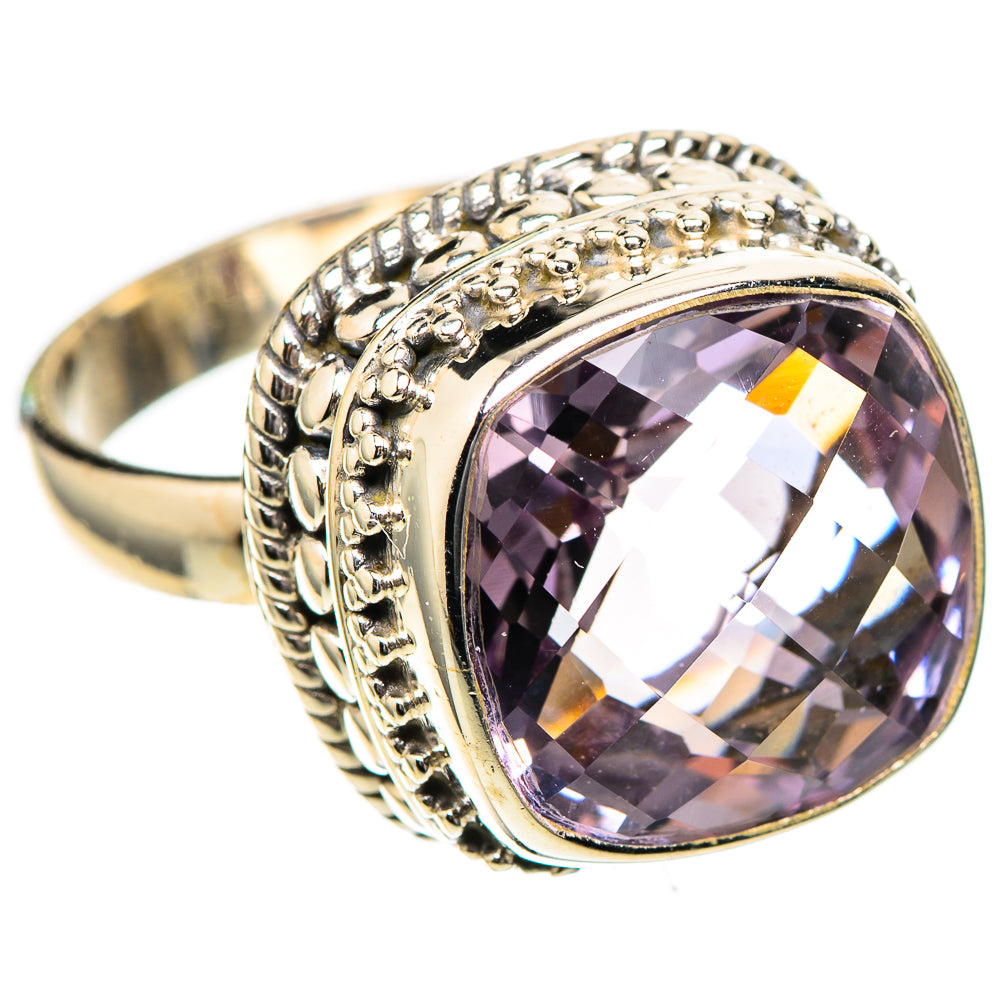 Faceted Pink Amethyst Ring Size 8.25 (925 Sterling Silver) RING137891