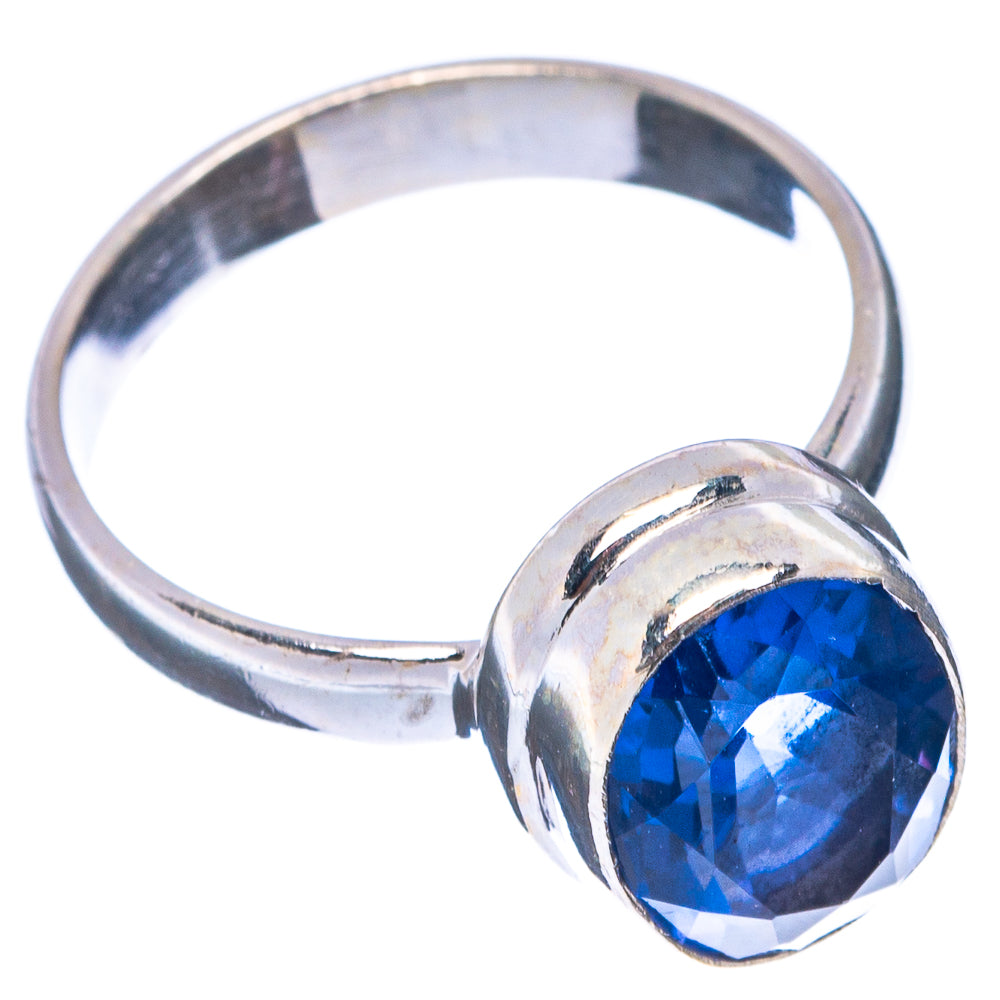 Faceted Blue Fluorite Ring Size 8.25 (.925 Sterling Silver)
