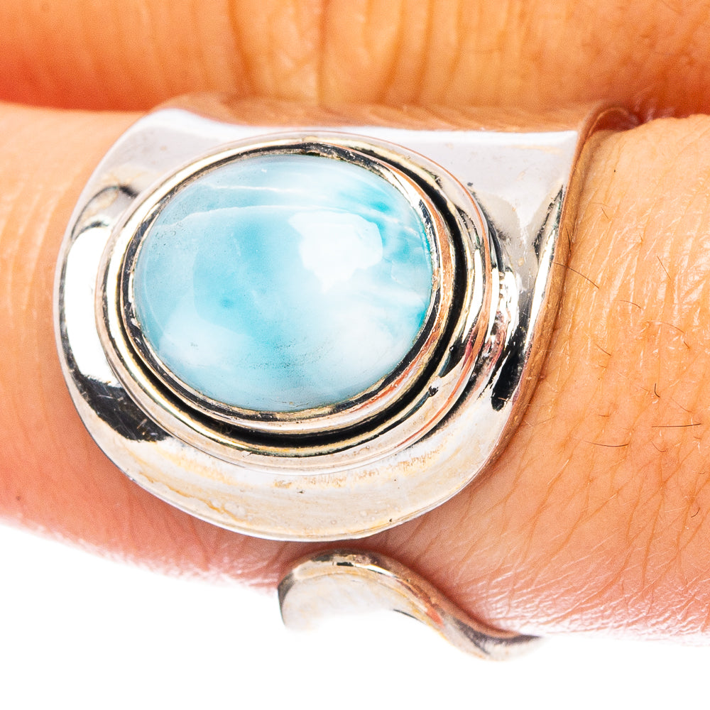 Larimar 925 Sterling Silver Ring Size 8 (925 Sterling Silver) R6173