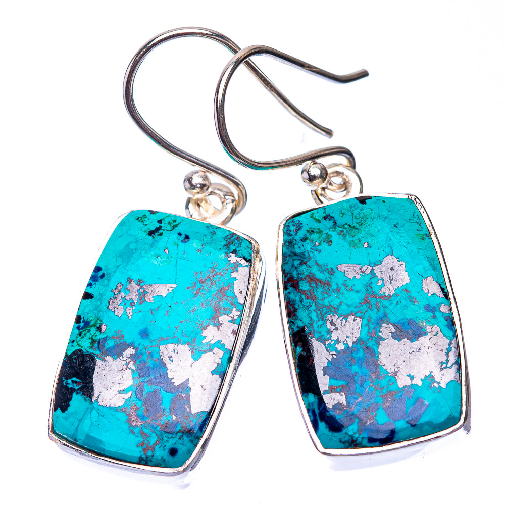 Shattuckite Earrings 1 3/8" (925 Sterling Silver) E432275