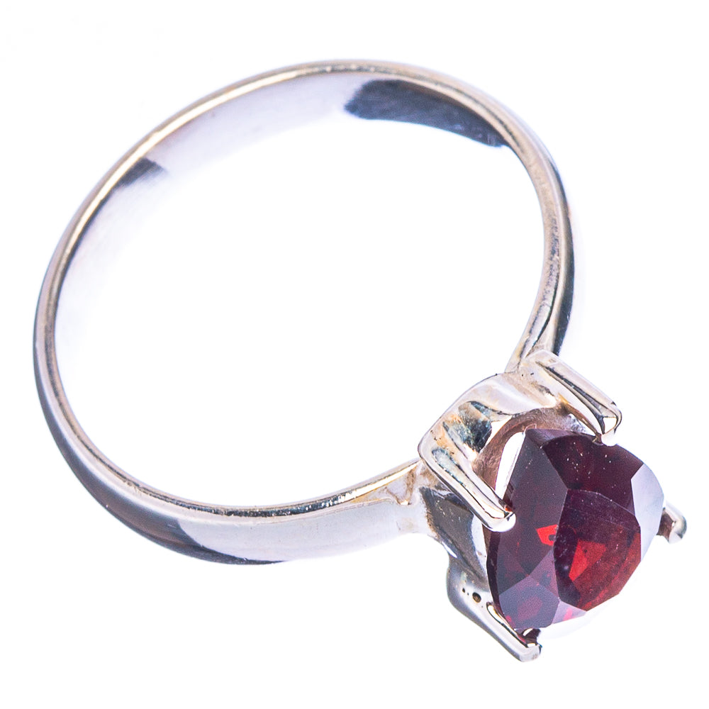 Faceted Garnet Ring Size 7 (.925 Sterling Silver)
