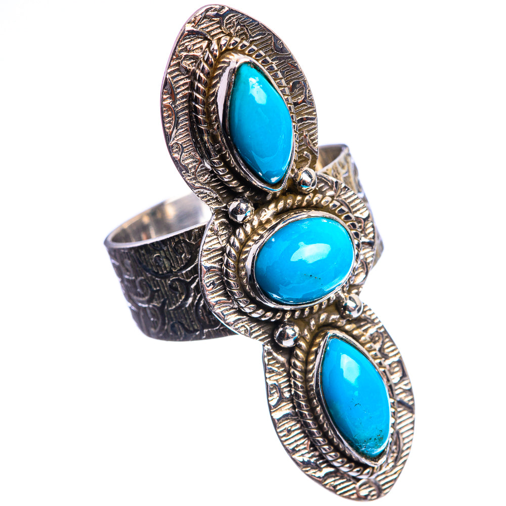 Large Sleeping Beauty Turquoise 925 Sterling Silver Ring Size 9