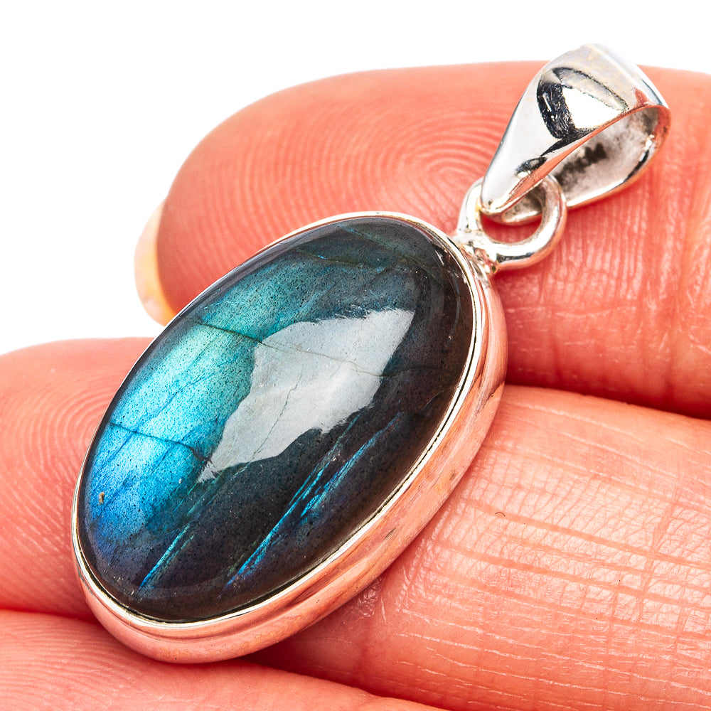 Labradorite Pendant 1 1/4" (.925 Sterling Silver)