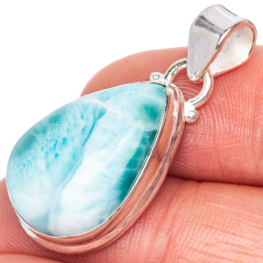 Larimar Pendant 1 3/8" (925 Sterling Silver) P40839