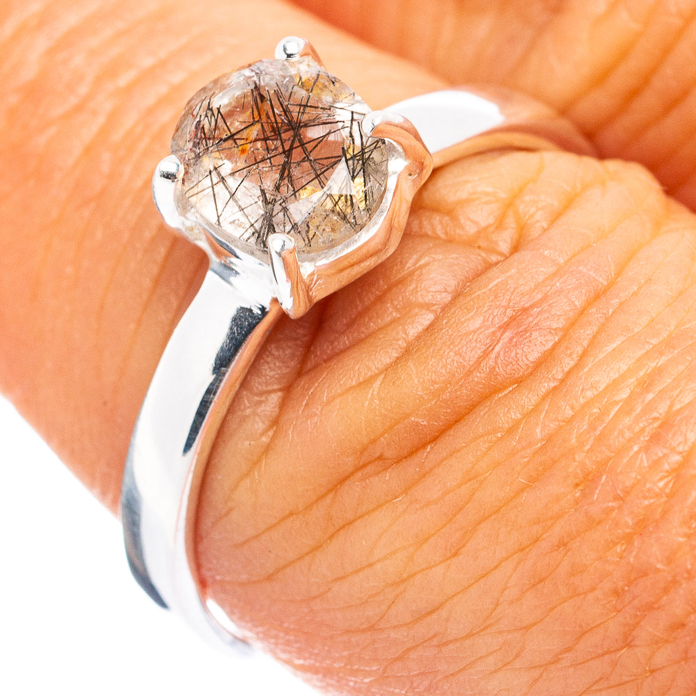 Tourmalinated Quartz Ring Size 8 (.925 Sterling Silver)
