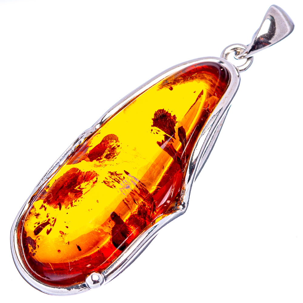 Baltic Amber Pendant 1 3/4" (.925 Sterling Silver)