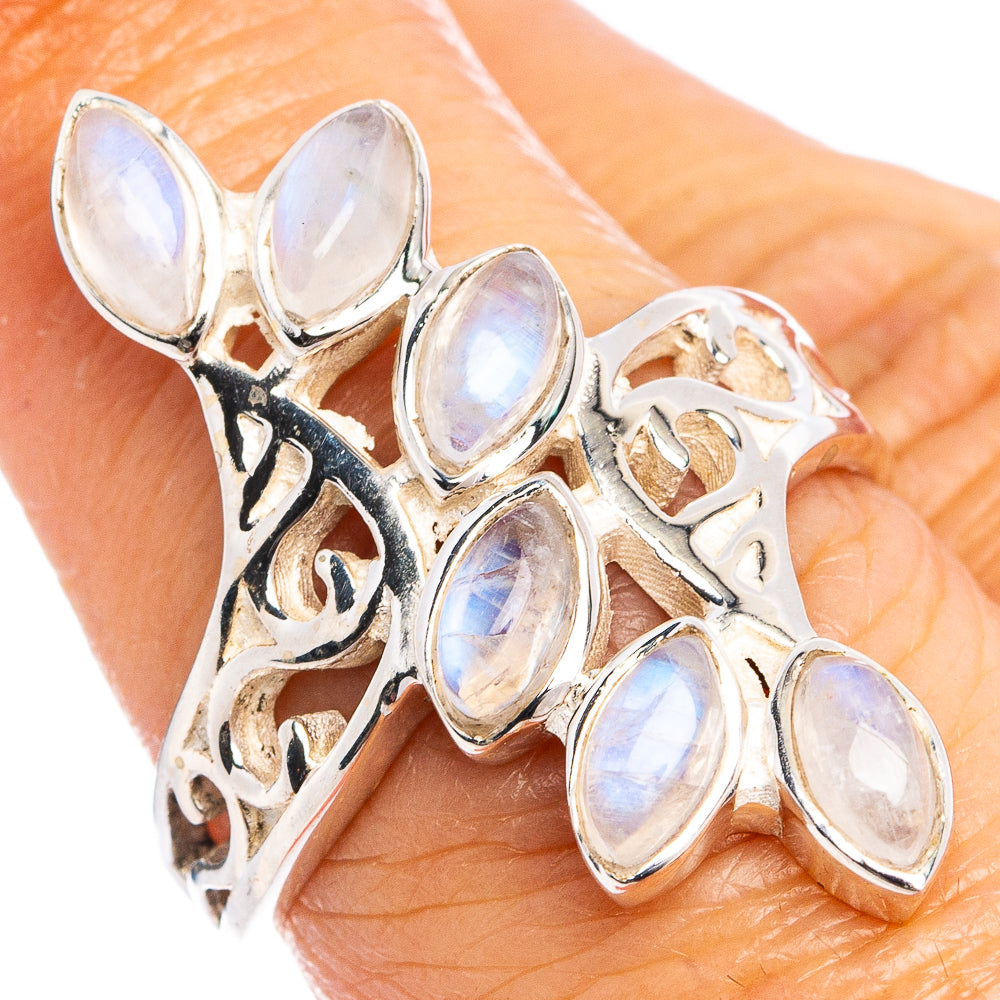 Rainbow Moonstone Ring Size 7 (.925 Sterling Silver)