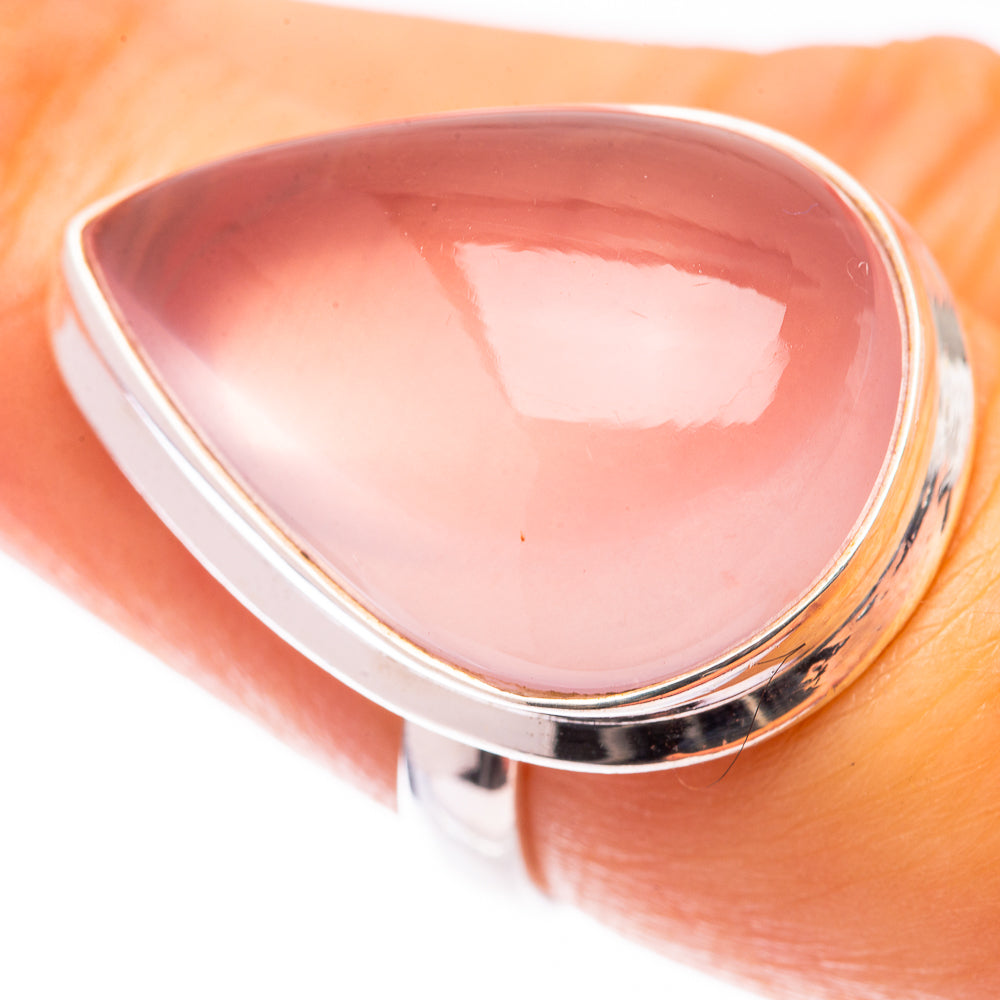 Large Rose Quartz Ring Size 6.75 (925 Sterling Silver) R141004
