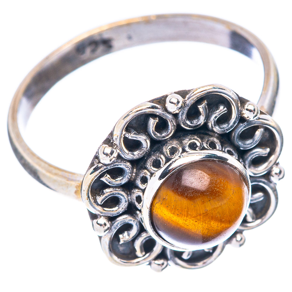Tiger Eye Ring Size 6.75 (925 Sterling Silver) R5636