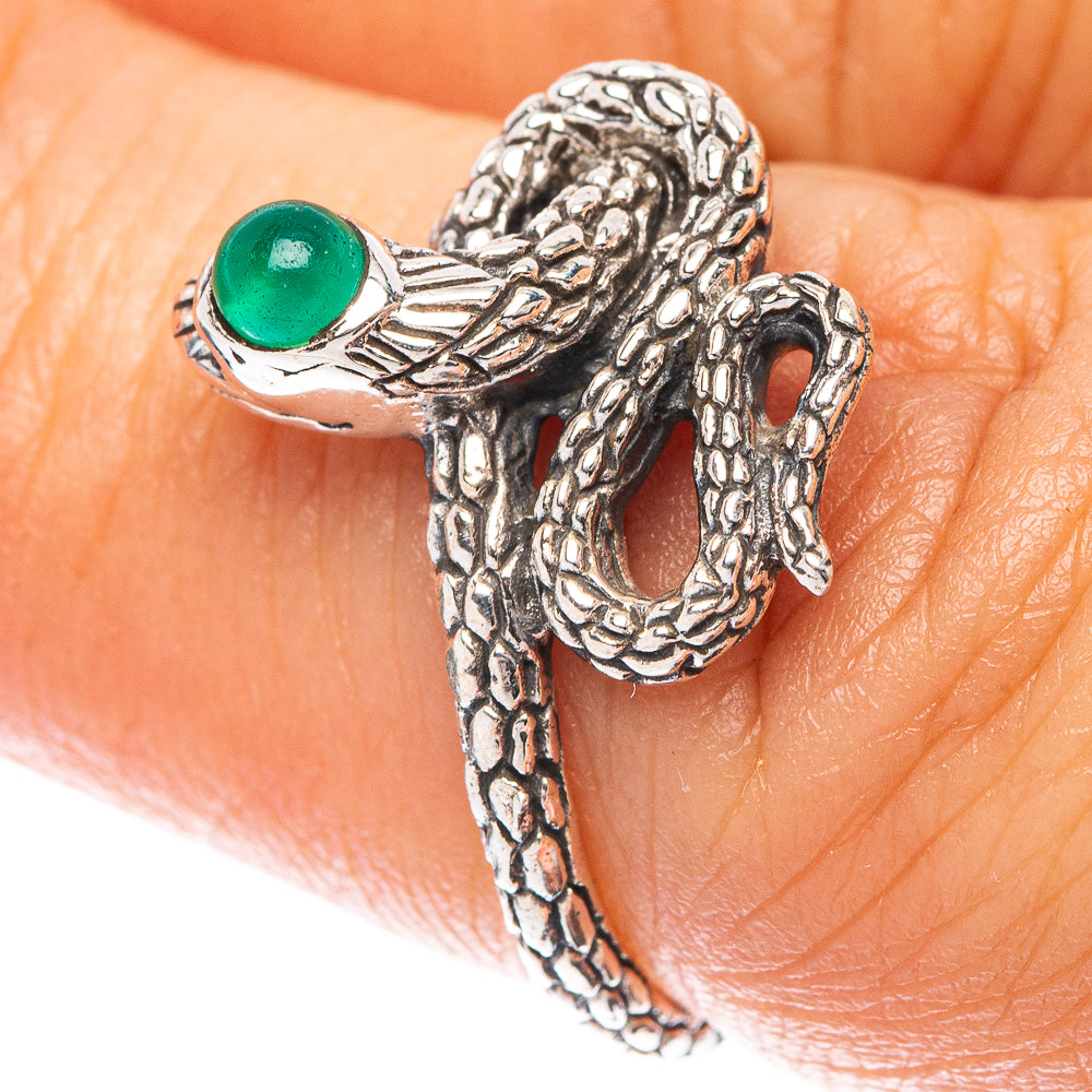 Green Onyx Snake 925 Sterling Silver Ring Size 6.75 (925 Sterling Silver) R5465