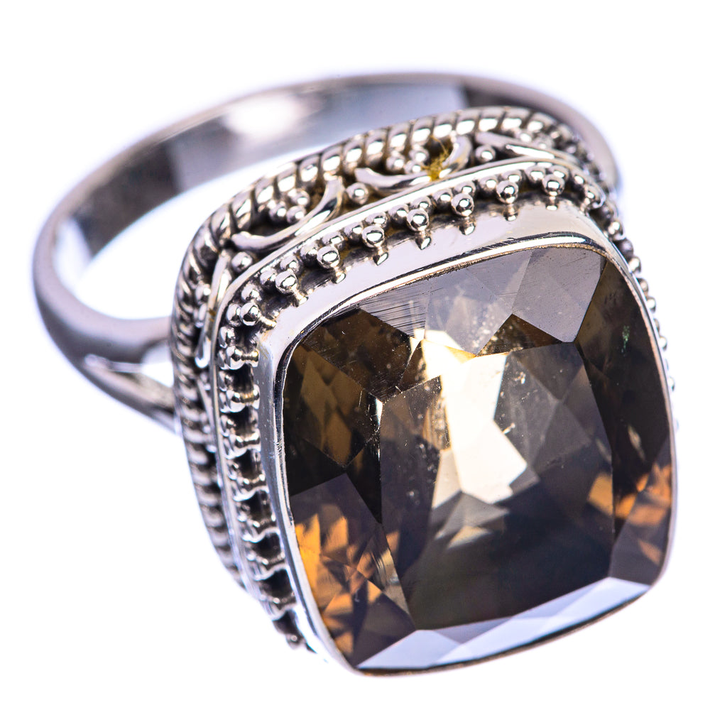 Smoky Quartz 925 Sterling Silver Ring Size 10