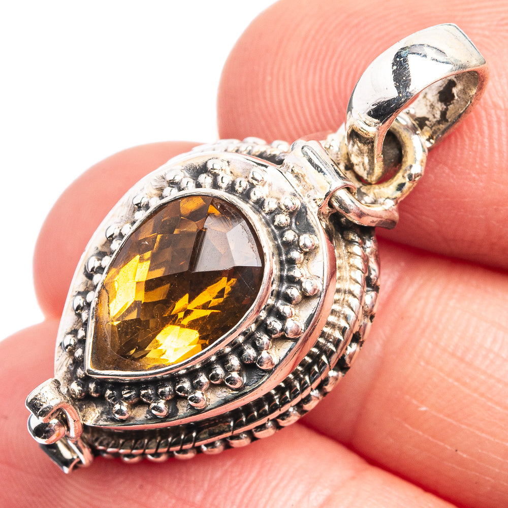 Poison Faceted Citrine Pendant 1 3/8" (925 Sterling Silver) P39040