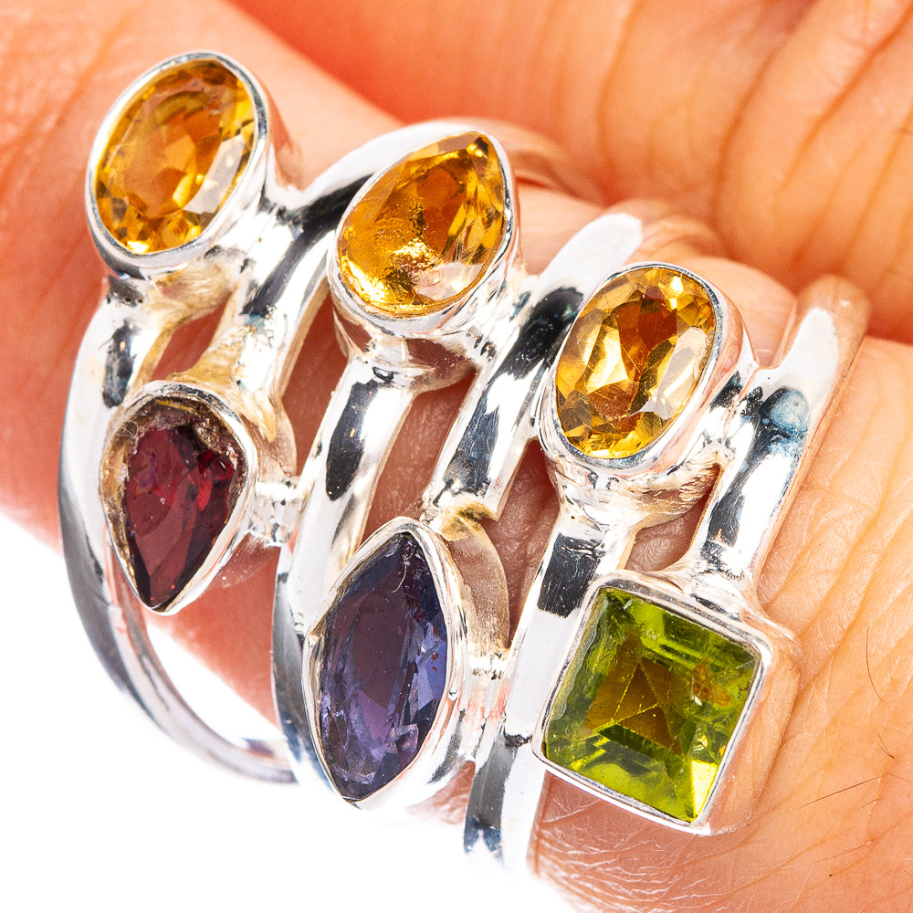 Citrine, Garnet, Tanzanite, Peridot Ring Size 6.75 (925 Sterling Silver) R144277