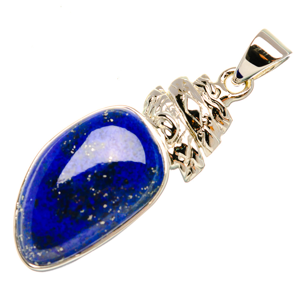 Premium Lapis Lazuli 925 Sterling Silver Pendant 1 5/8" (925 Sterling Silver) PD37765