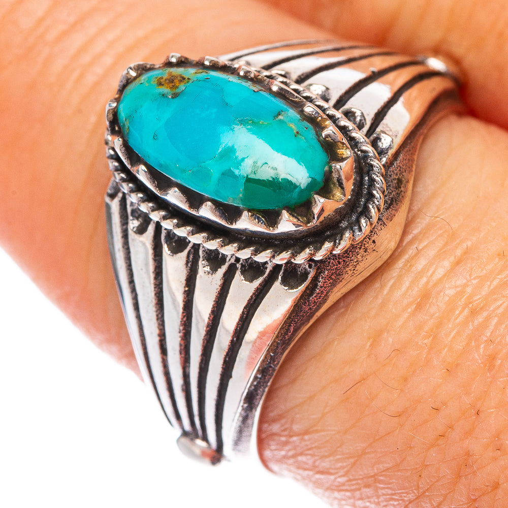 Rare Arizona Turquoise Ring Size 8.5 (925 Sterling Silver) R1488