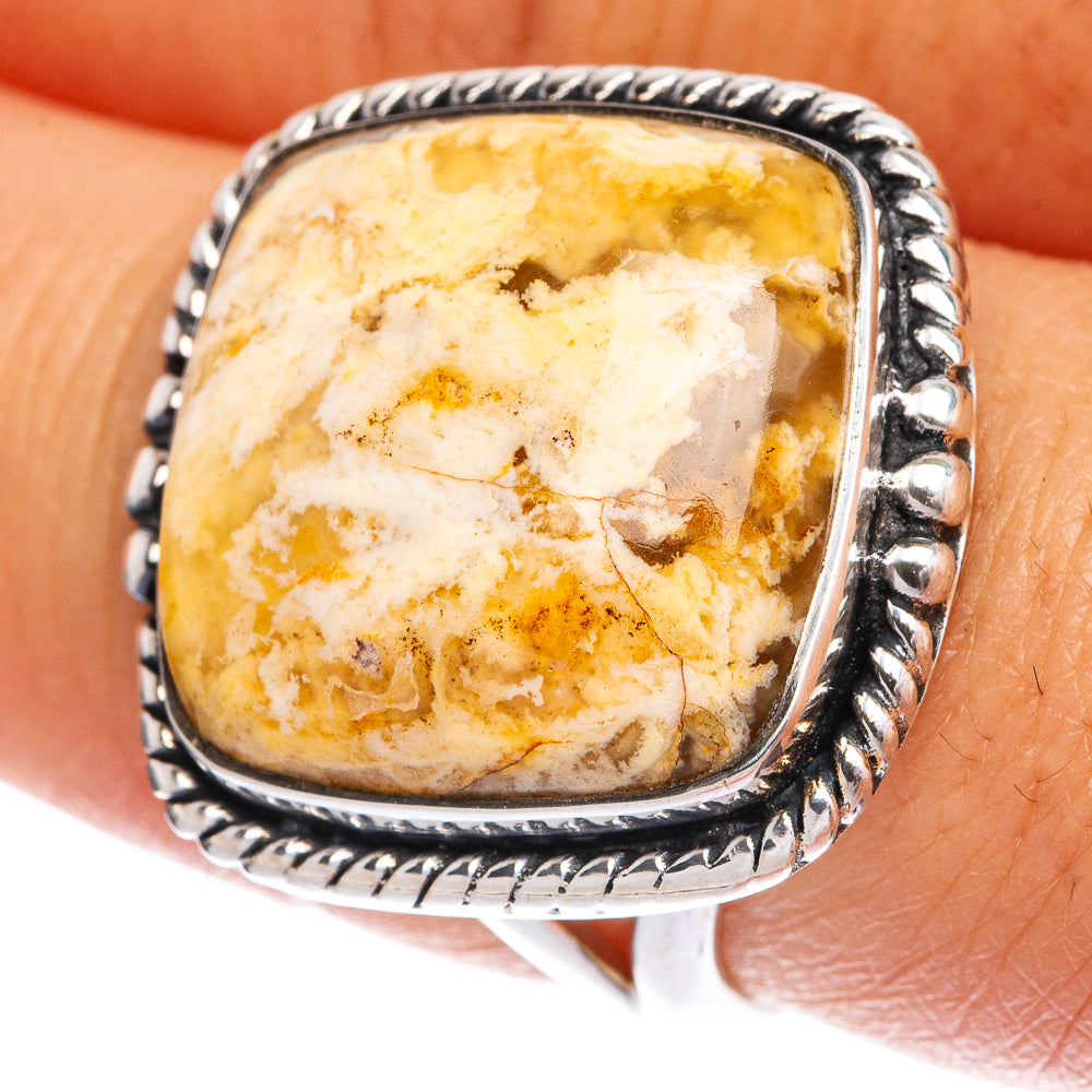 Plume Agate Ring Size 8 (925 Sterling Silver) R145346