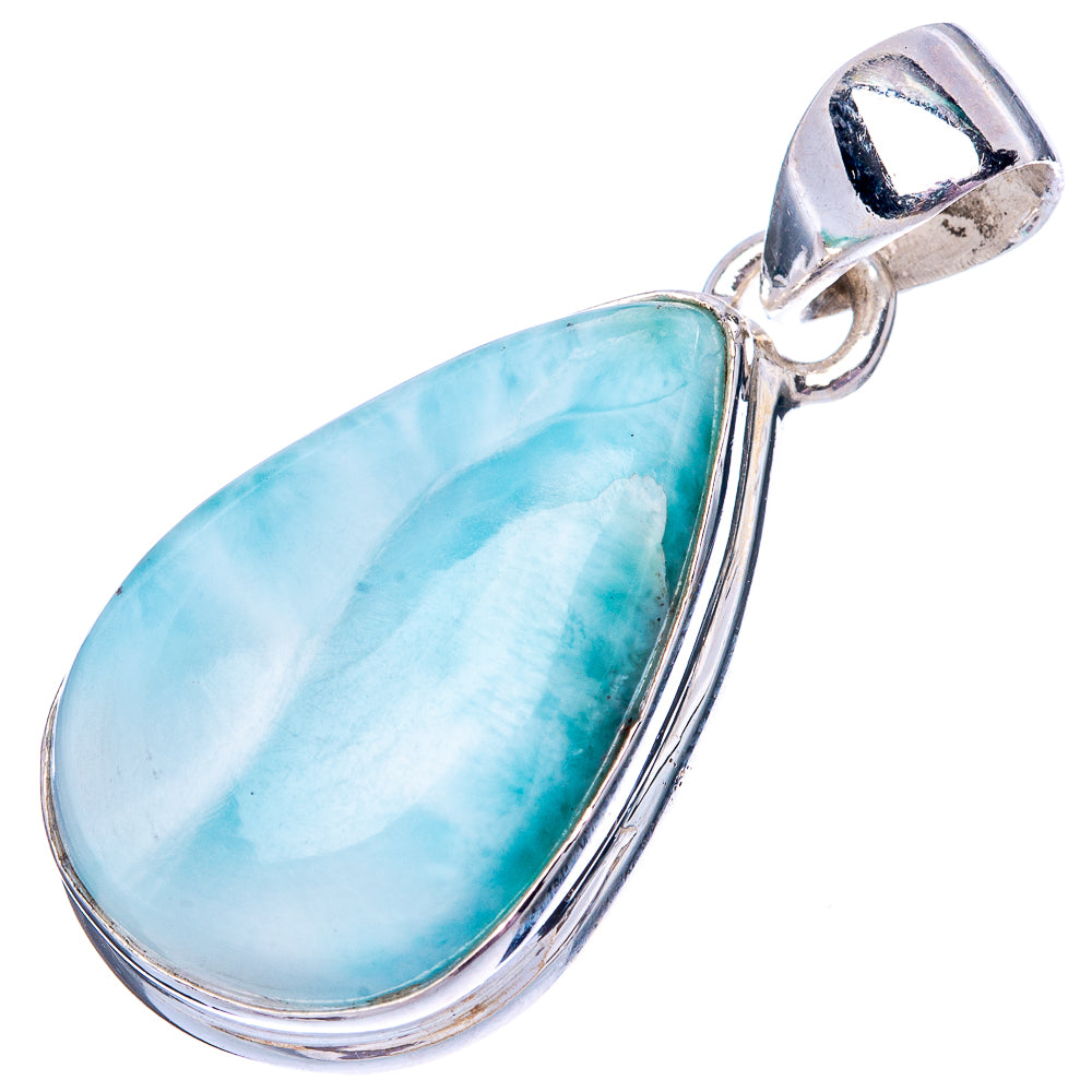 Larimar 925 Sterling Silver Pendant 1 3/8" (925 Sterling Silver) P42680