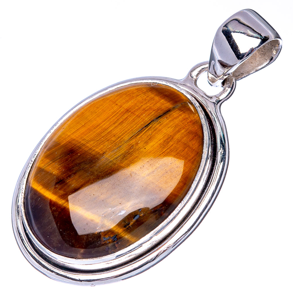 Tiger Eye Pendant 1 3/8" (925 Sterling Silver) P40936