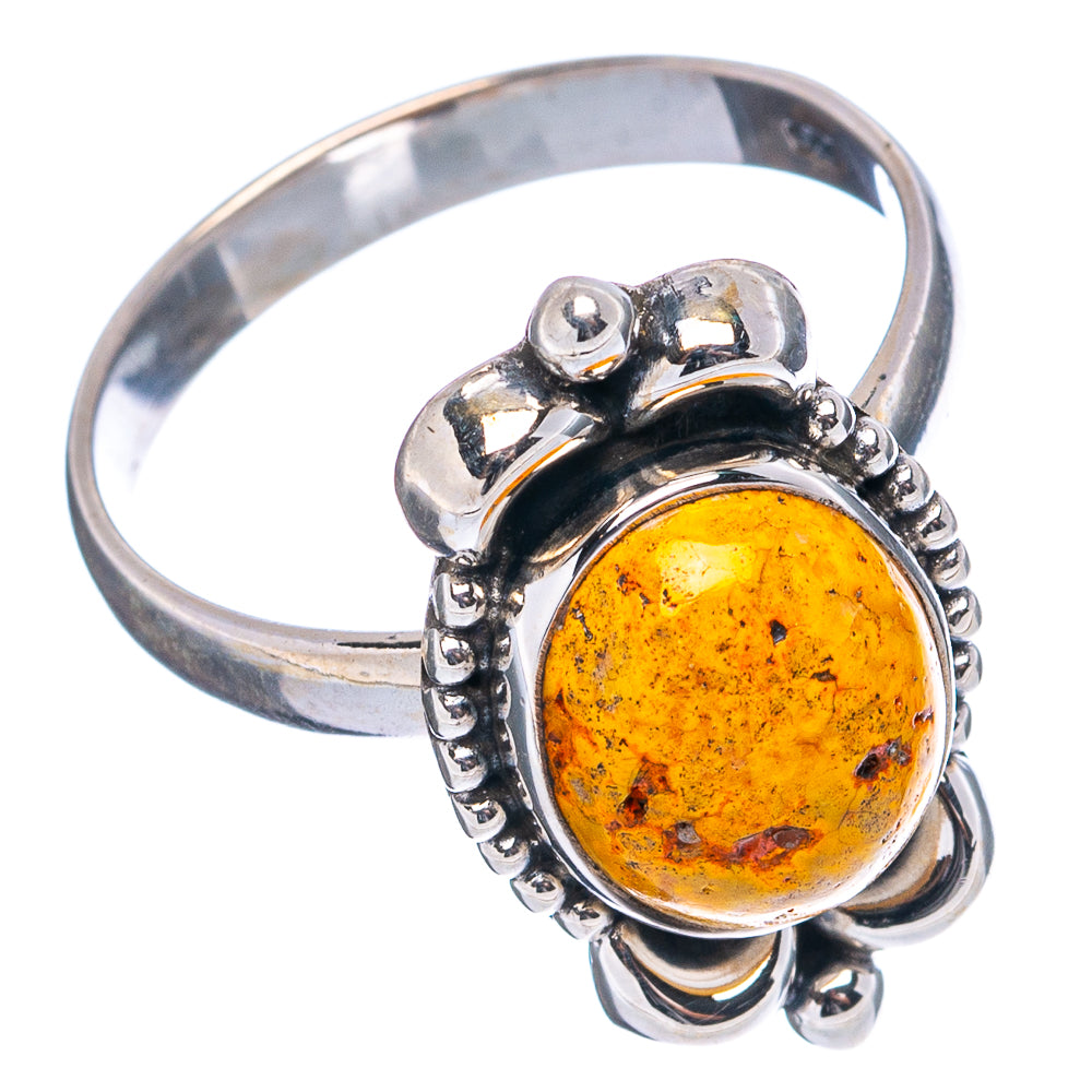 Bumblebee Jasper Ring Size 8 (.925 Sterling Silver)