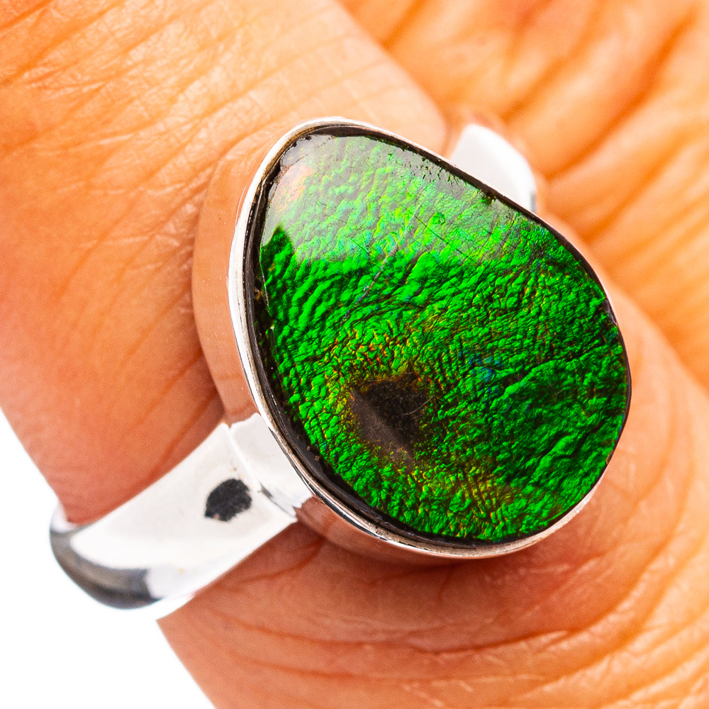 Premium Canadian Ammolite Ring Size 7 (.925 Sterling Silver)