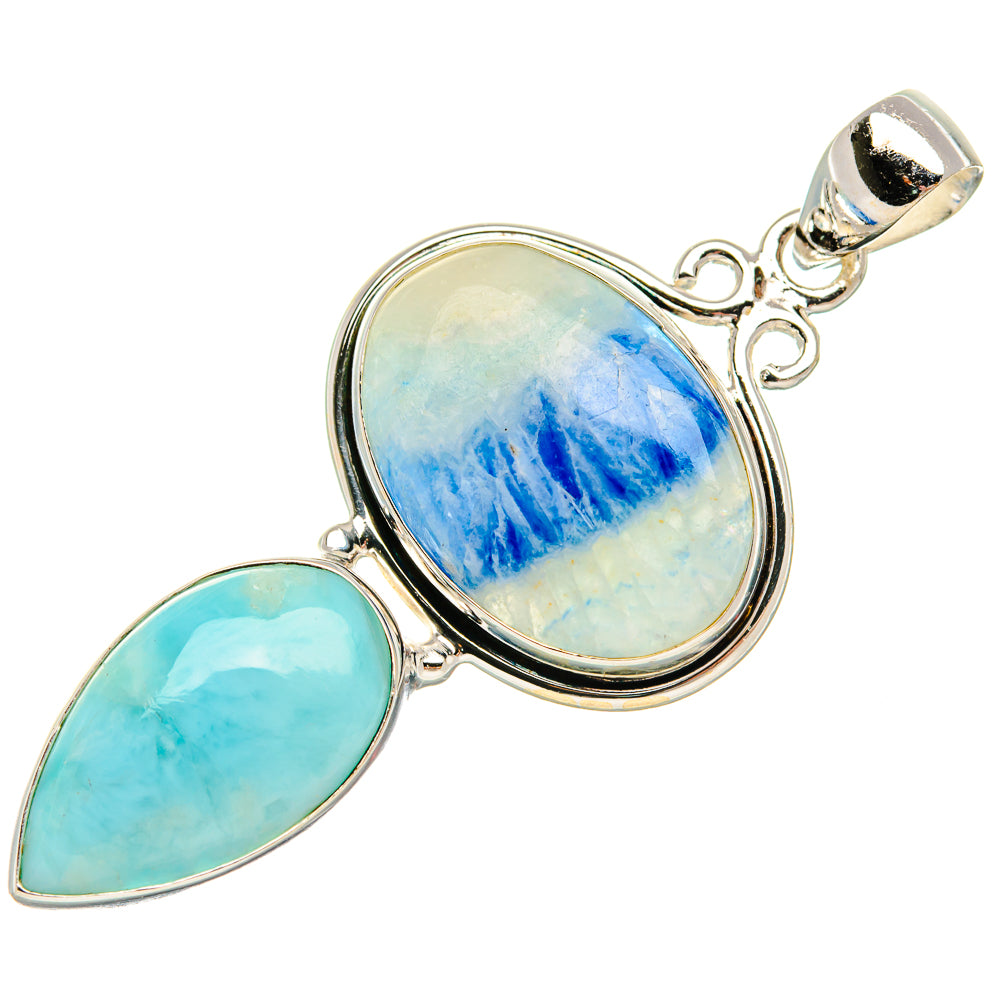 Blue Scheelite, Larimar Pendant 2 1/4" (925 Sterling Silver) PD38038