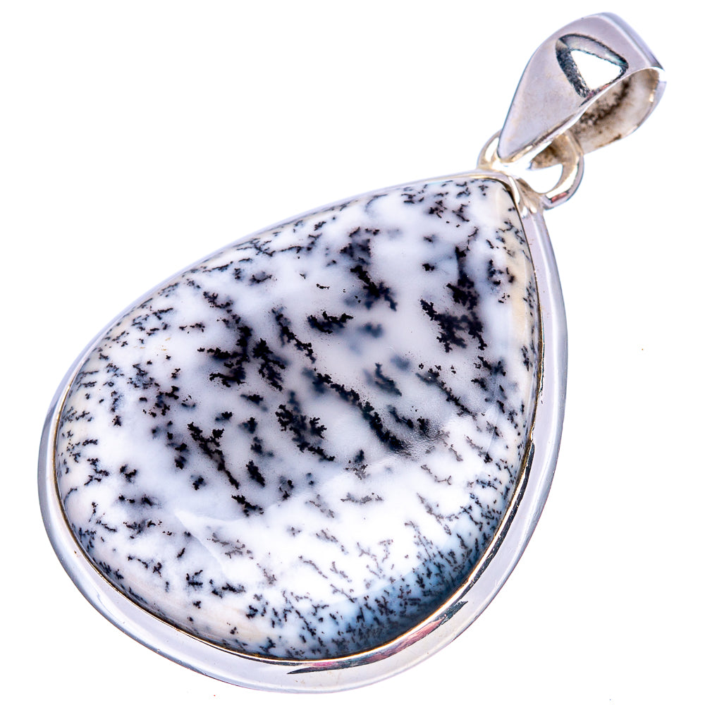Dendritic Agate Pendant 1 5/8" (.925 Sterling Silver)