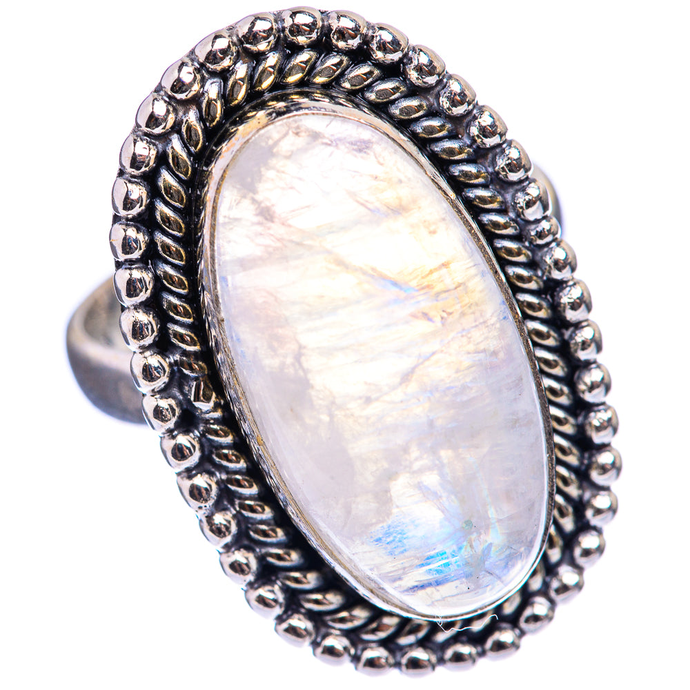 Rainbow Moonstone Ring Size 7.5 (925 Sterling Silver) R142786