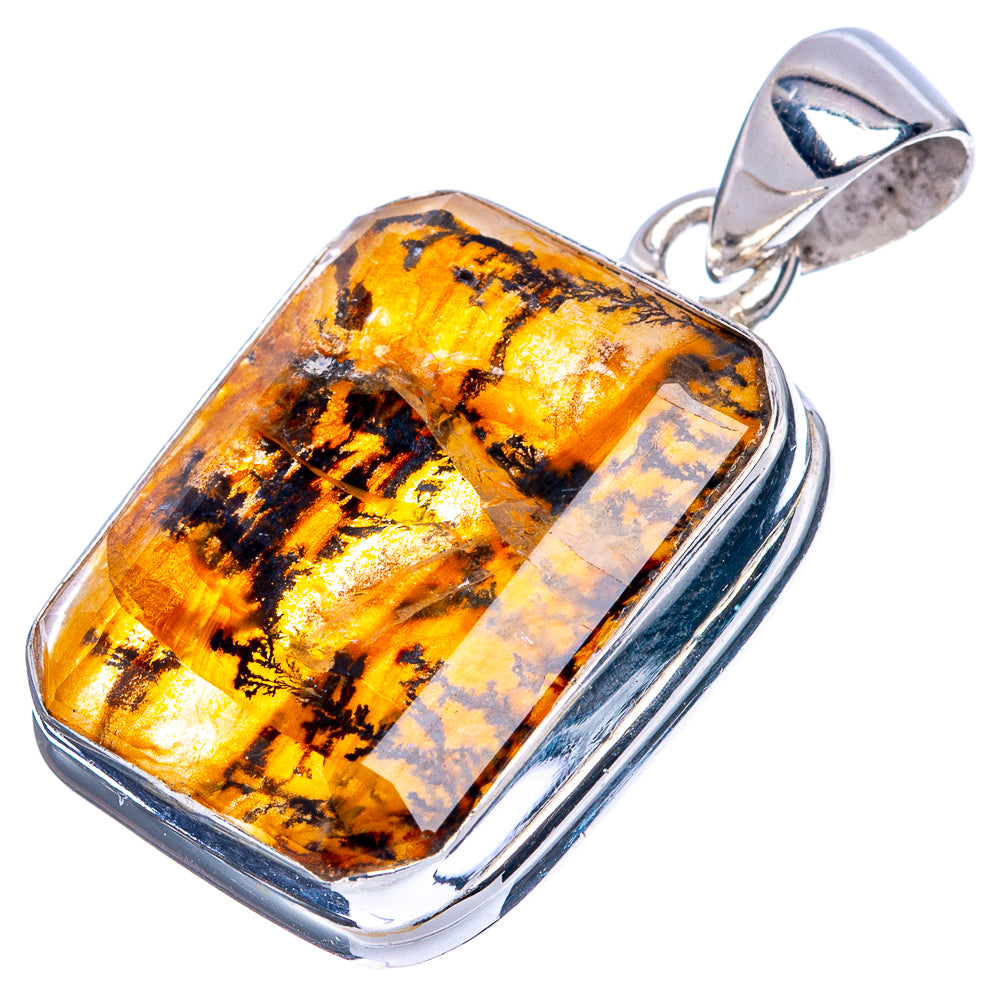 Scenic Dendritic Agate Pendant 1 1/4" (925 Sterling Silver) P41643