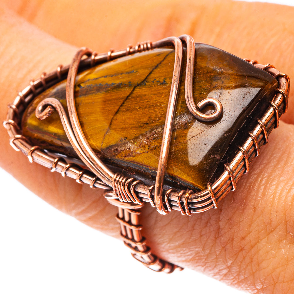 Tiger's Eye Ring Size 8 (Oxidized Copper)