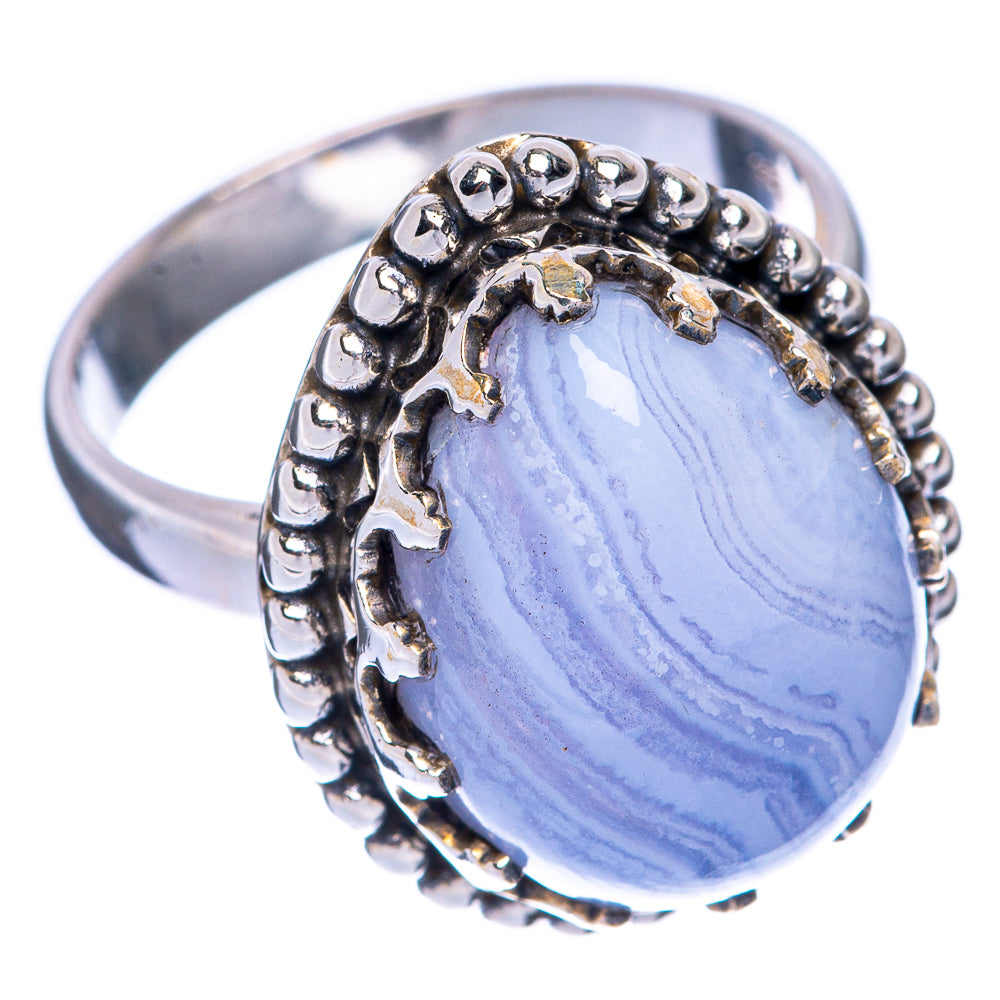 Blue Lace Agate Ring Size 6 (925 Sterling Silver) R144762