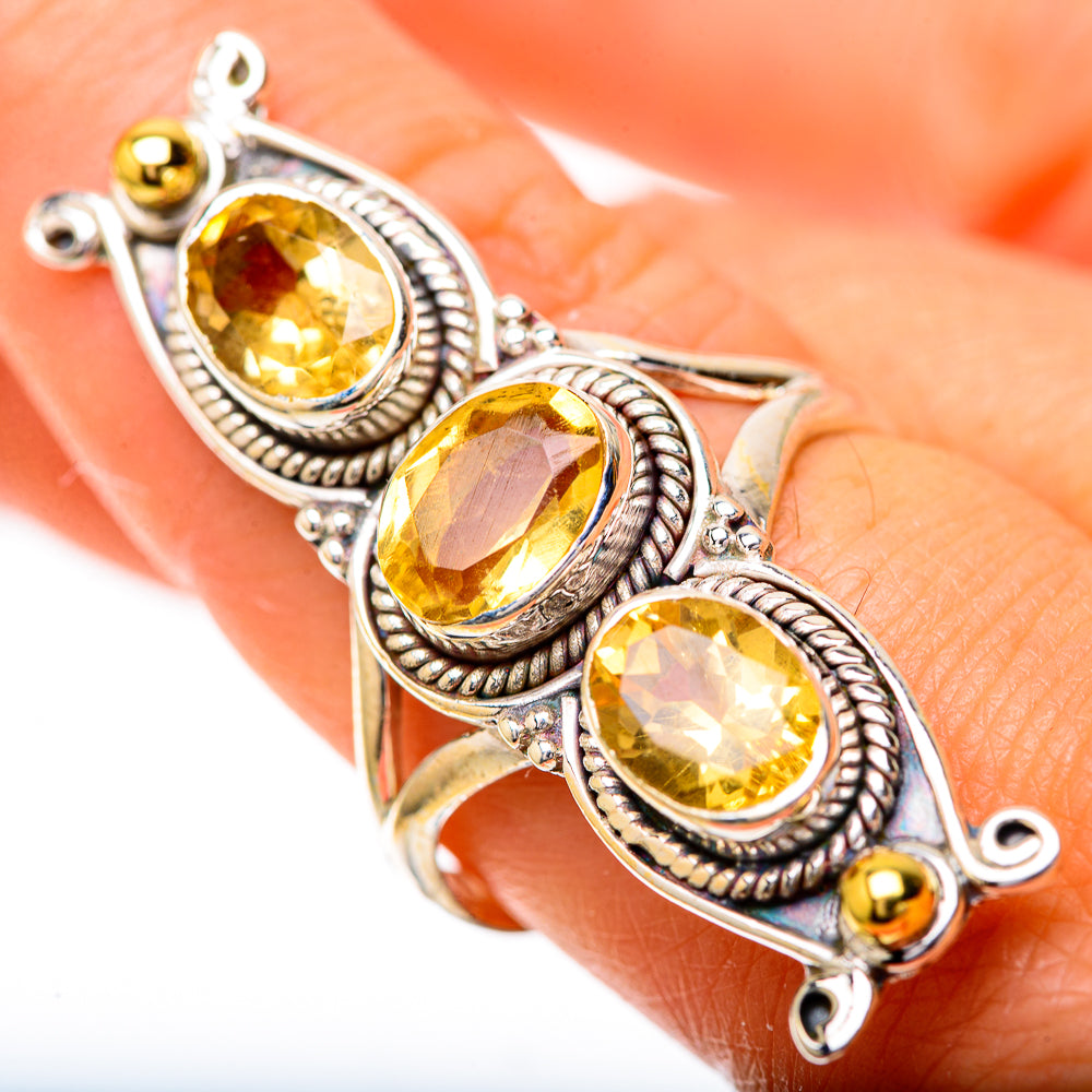 Large Faceted Citrine Ring Size 9 (925 Sterling Silver) RING139828
