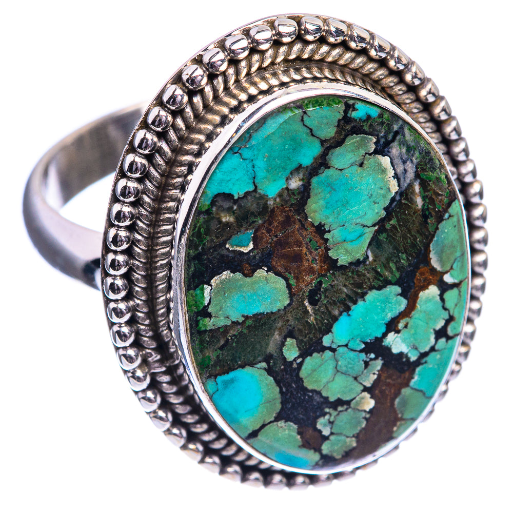 Tibetan Turquoise Ring Size 8 (925 Sterling Silver) R142250