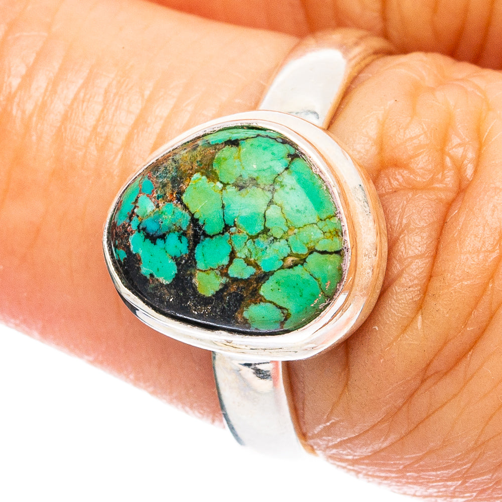 Rare Arizona Spider Web Turquoise Ring Size 6.75 (925 Sterling Silver) R4814
