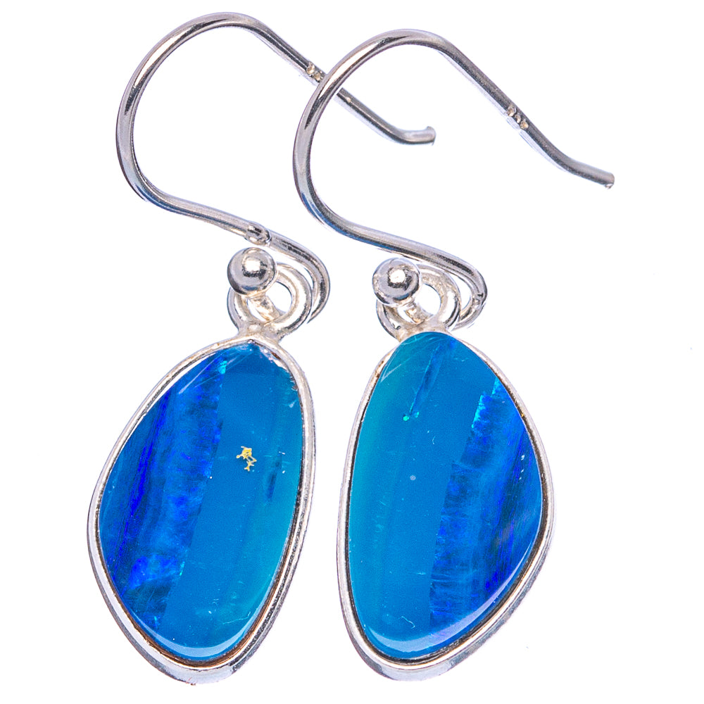 Rare Doublet Opal Earrings 1 1/4" (925 Sterling Silver) E1937