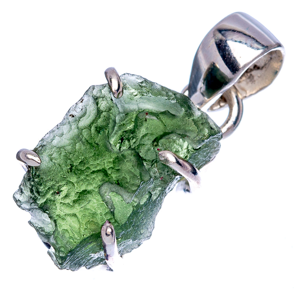 Rare Czech Moldavite Pendant 1 1/8" (925 Sterling Silver) P40446