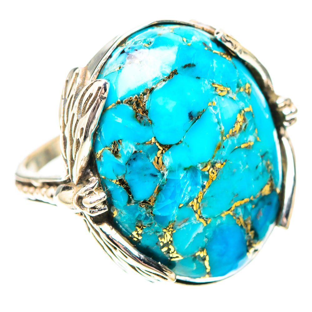 Blue Copper Composite Turquoise Ring Size 6.75 (925 Sterling Silver) RING138979