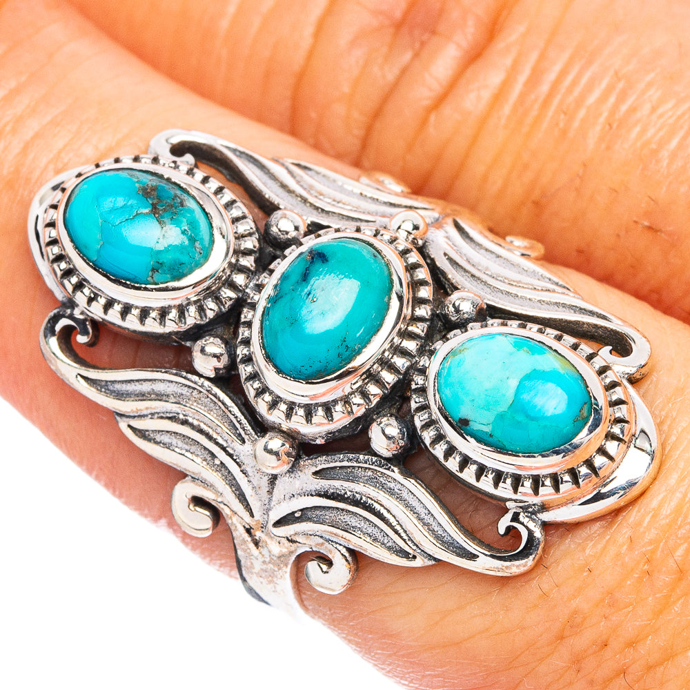 Rare Arizona Turquoise Ring Size 7.5 (925 Sterling Silver) R4773