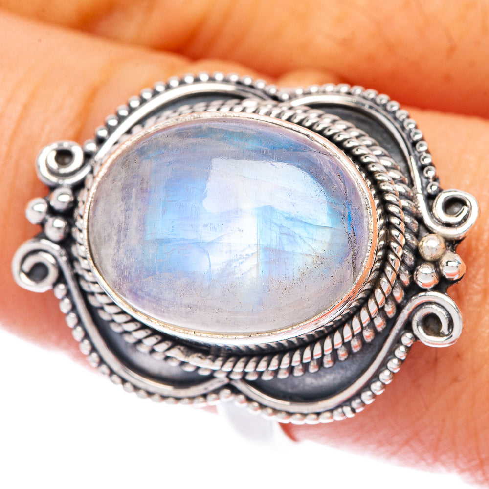 Rainbow Moonstone Ring Size 10 (925 Sterling Silver) R144907