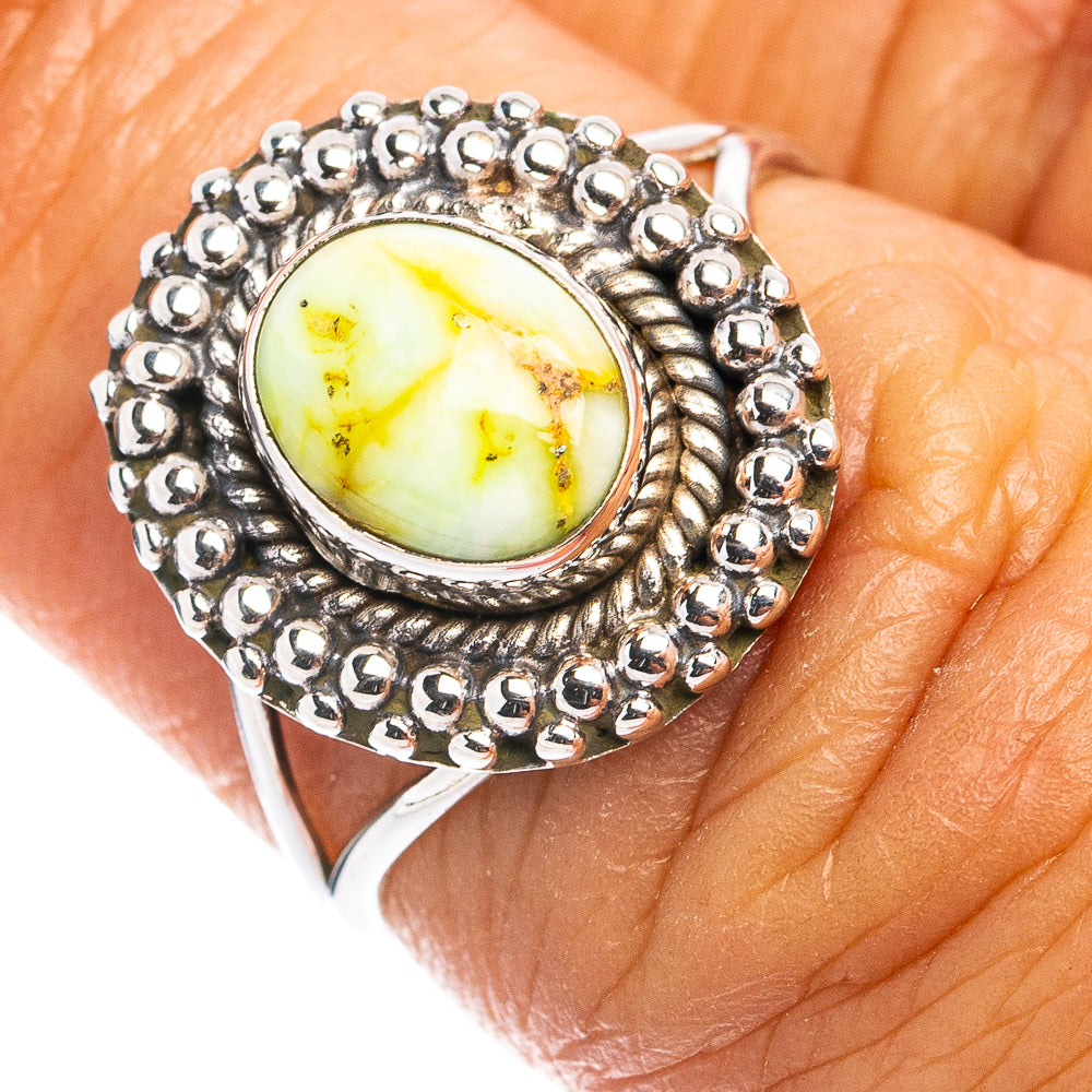 Sonoran Gold Turquoise Dainty Ring Size 6 (.925 Sterling Silver)