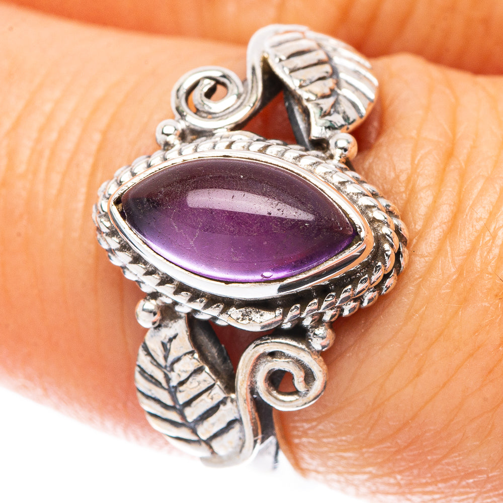 Amethyst Leaf 925 Sterling Silver Ring Size 7.5 (925 Sterling Silver) R5354