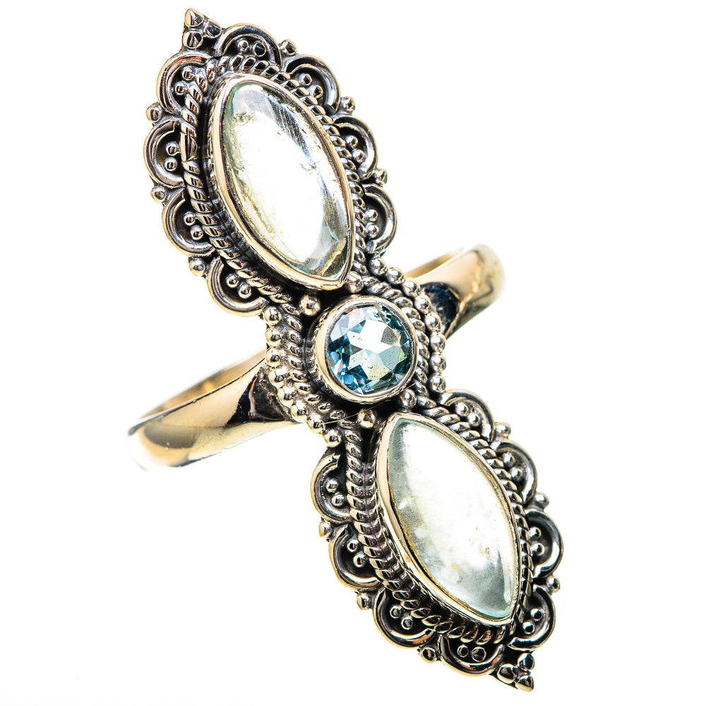 Large Natural Aquamarine, Blue Topaz Ring Size 10.75 (925 Sterling Silver) RING137999