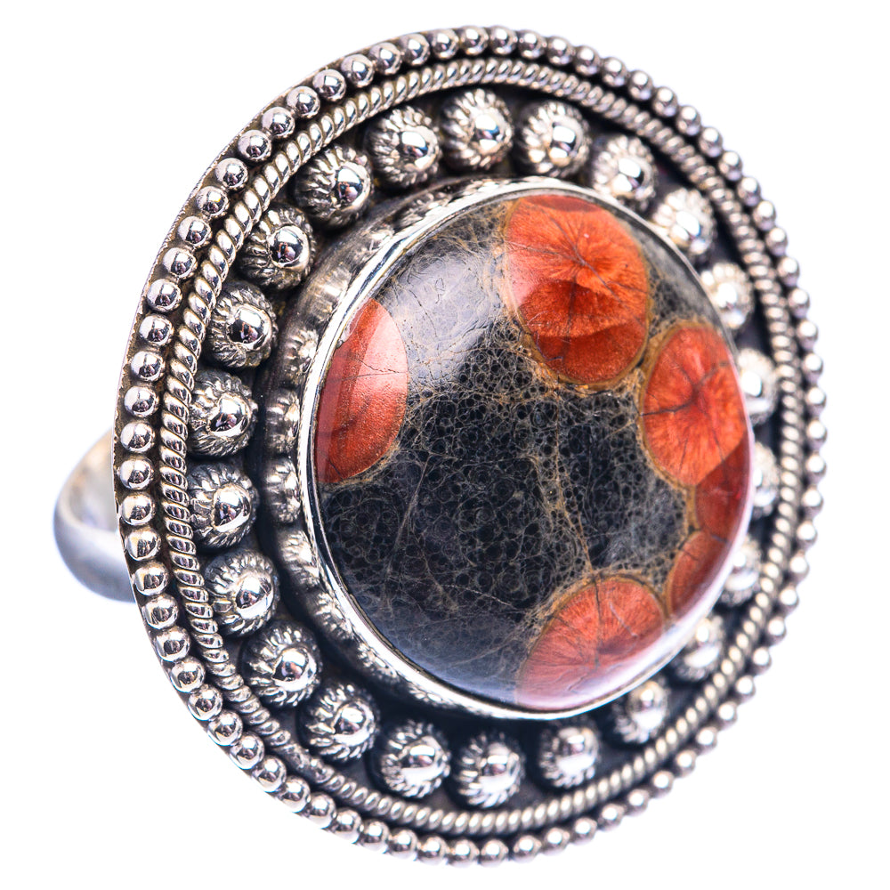 Huge Red Jasper Ring Size 9 (925 Sterling Silver) R142202