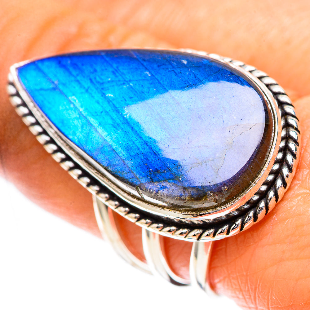 Large Labradorite Ring Size 9 (925 Sterling Silver) RING138030