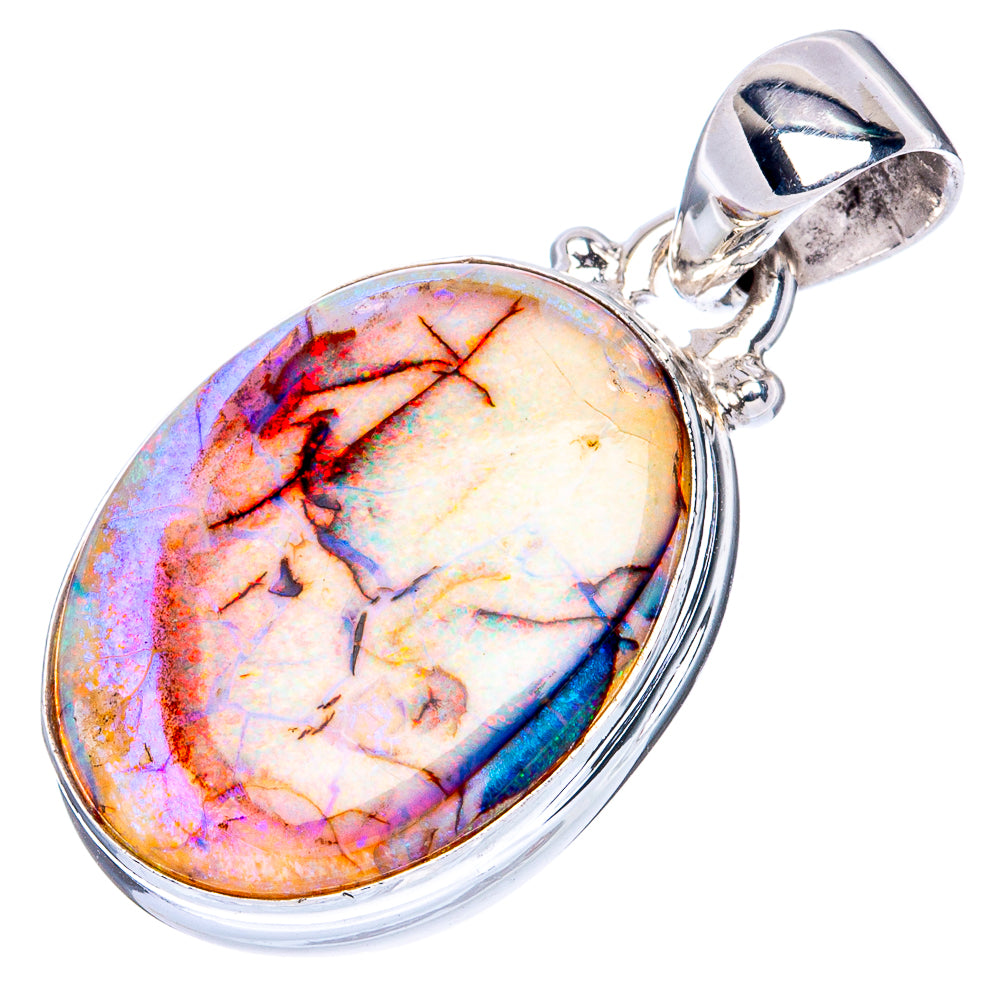 Rare Sterling Opal 925 Sterling Silver Pendant 1 1/8" (925 Sterling Silver) P41911
